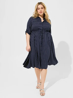 Midi Challis Shirt Dress