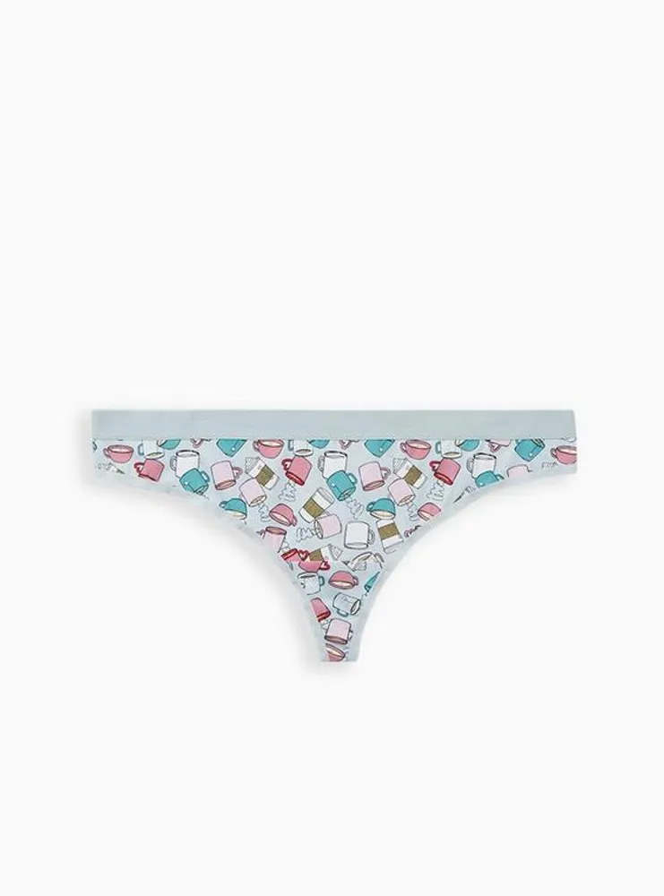 Cotton Mid-Rise Thong Panty