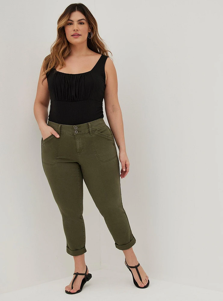 Crop Aviator Skinny Stretch Twill Mid-Rise Pant