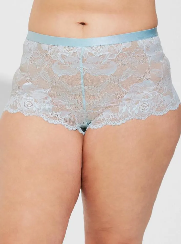 Plus Size - Cotton Mid Rise Cheeky Lace Panty - Torrid