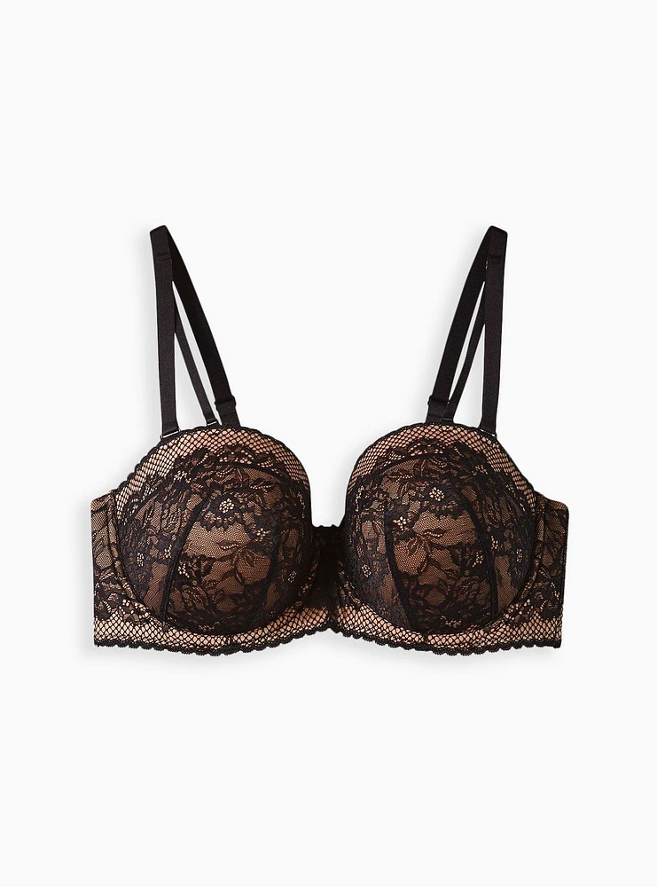 Strapless Push-Up Fleur Lace Straight Back Bra