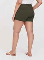 5 Inch Pull-On Linen Blend Mid-Rise Short