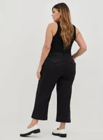 Crop Pull-On Wide Leg Stretch Twill Mid-Rise Pant