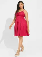 Mini Poplin Tie-Front Skater Dress