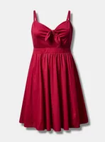 Mini Poplin Tie-Front Skater Dress