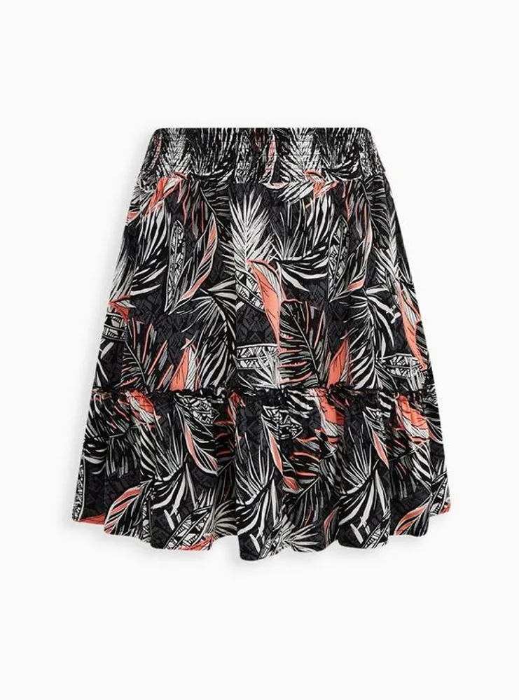 Mini Challis Smocked Waist Skirt