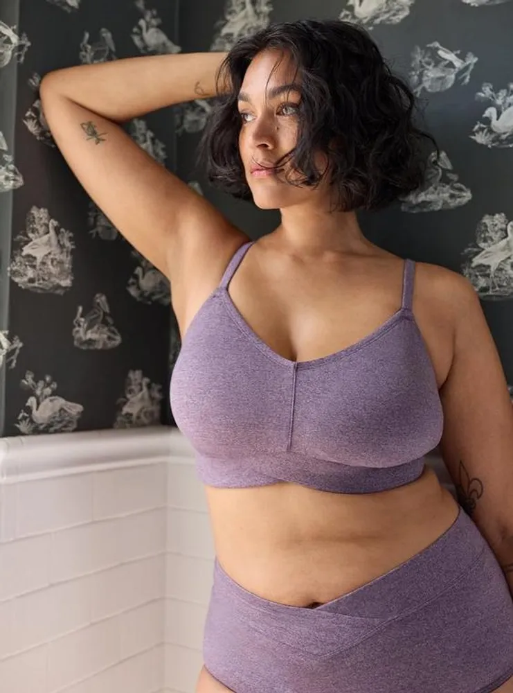 TORRID Lightly Lined Heather Cross Front Bralette