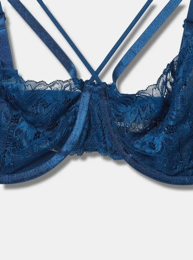 torrid, Intimates & Sleepwear, Torrid Blue Strappy Studded Lace Wirefree  Bralette Size