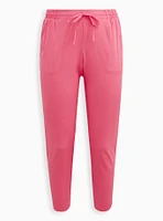 Relaxed Taper Stretch Challis High-Rise Tie-Front Pant