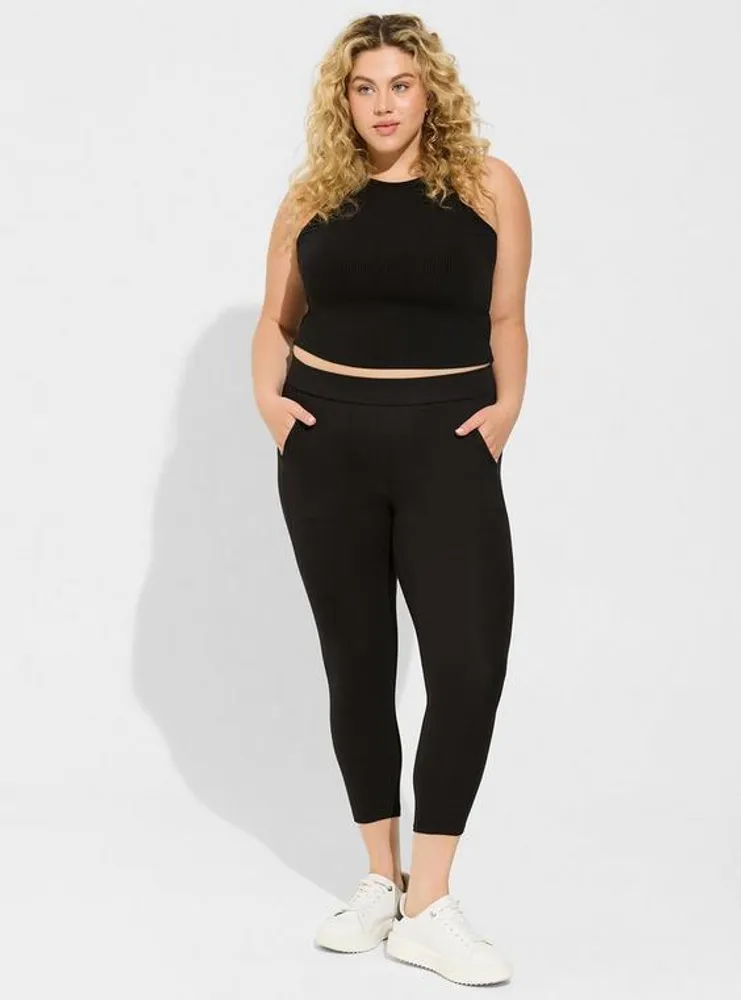 Plus Size - Black Bow Crop Legging - Torrid