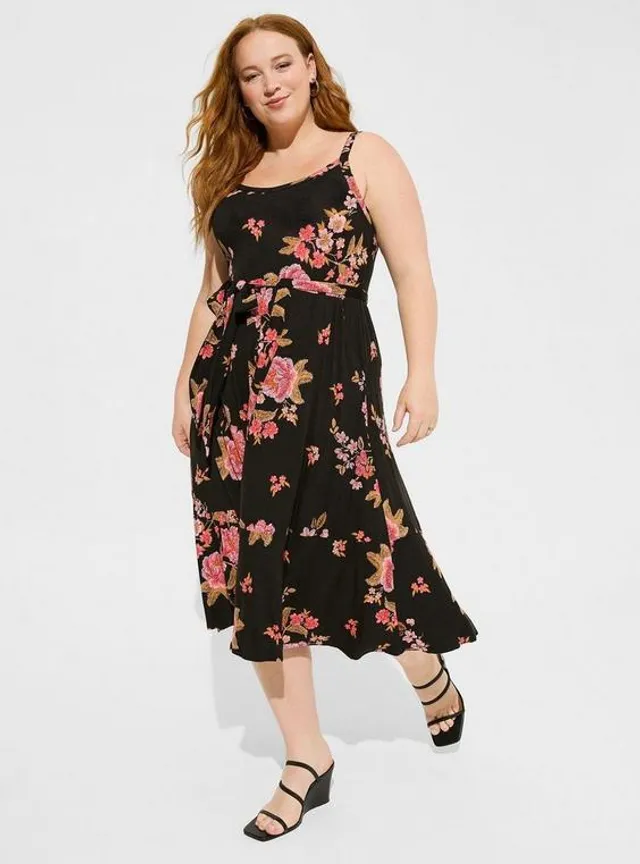 Plus Size - Mini Challis Shirred-Front Skater Dress - Torrid