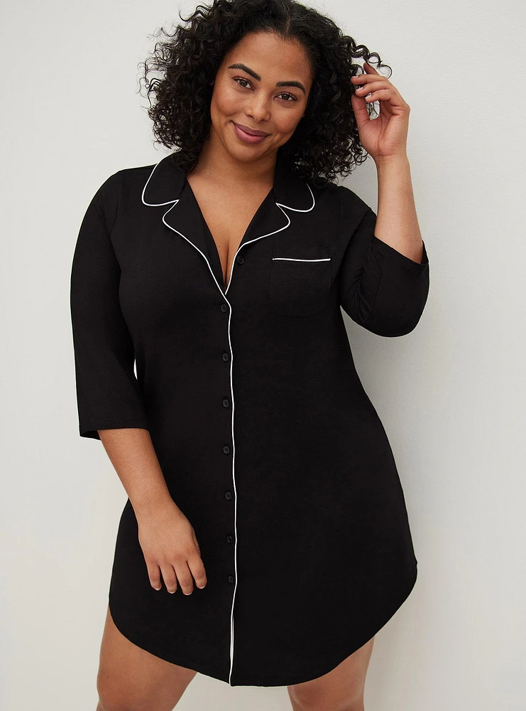 Super Soft Button Through Sleep Gown