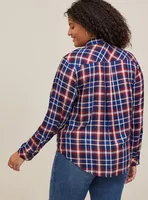 Lizzie Rayon Twill Button-Up Long Sleeve Shirt