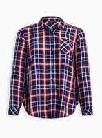 Lizzie Rayon Twill Button-Up Long Sleeve Shirt