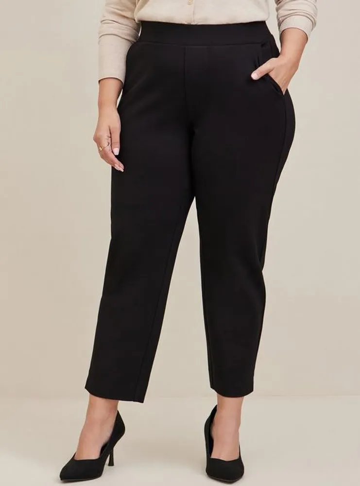 Pull-On Relaxed Taper Studio Luxe Ponte High-Rise Pant