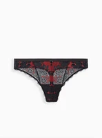 Two Tone Lace Mid-Rise Thong Panty