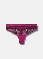 Two Tone Lace Mid-Rise Thong Panty