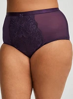 High-Rise Floral Lace Brief Panty