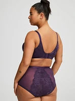 High-Rise Floral Lace Brief Panty