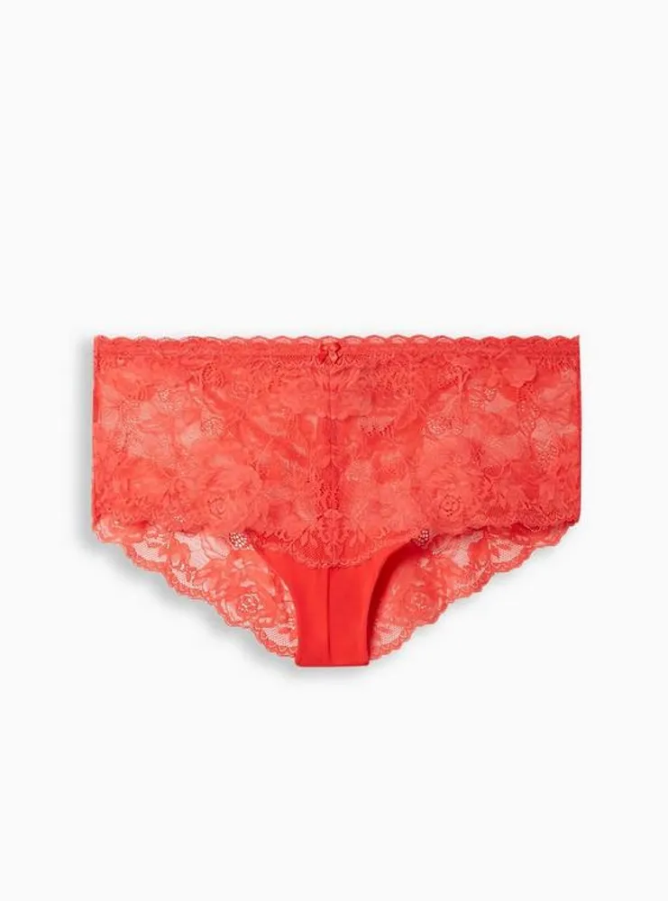 Floral Lace Cheeky Panty With Open Back Slit