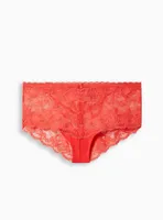 Floral Lace Cheeky Panty With Open Back Slit