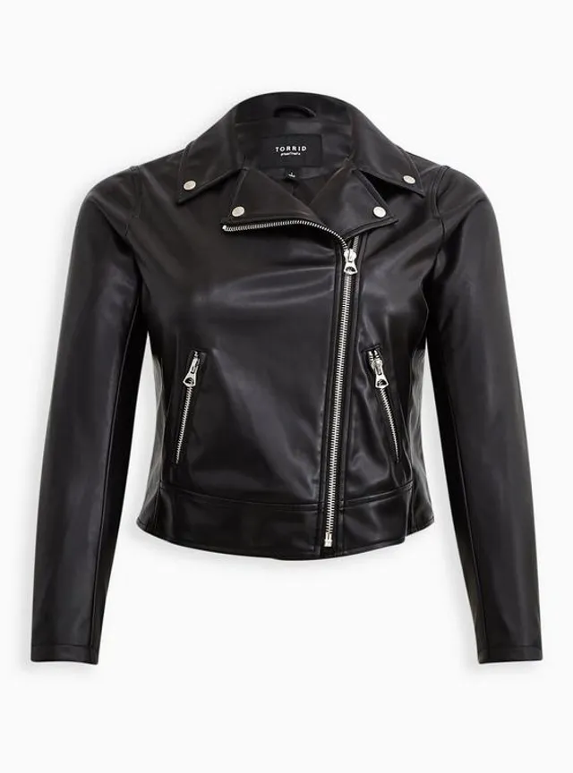 Plus Size - Faux Leather Asymmetrical Moto Jacket - Torrid