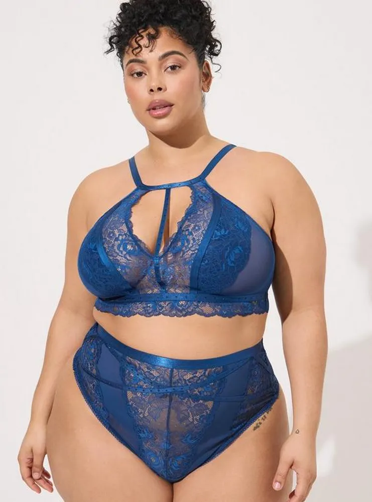 Plus Size - Satin And Lace Retro Underwire Bra - Torrid