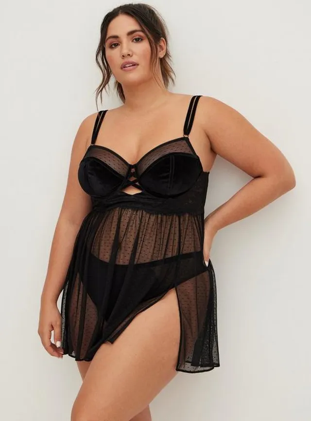 TORRID Velour And Lace Babydoll | Plaza Las Americas