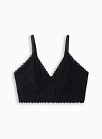 Lightly Lined Chenille Lace Plunge Bralette