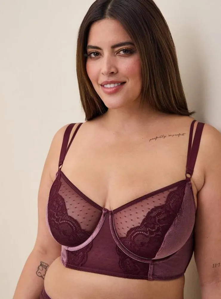 TORRID Velour And Lace Underwire Bra