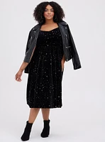 Midi Velvet Skater Dress