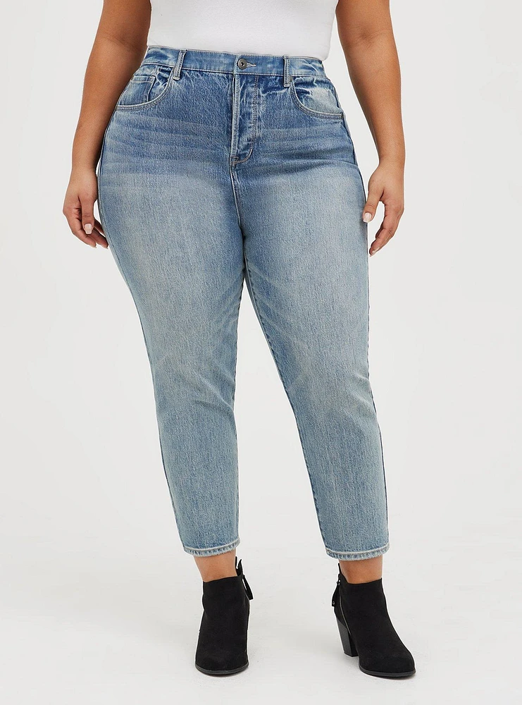 Mom Jean Straight Premium Classic Denim High-Rise