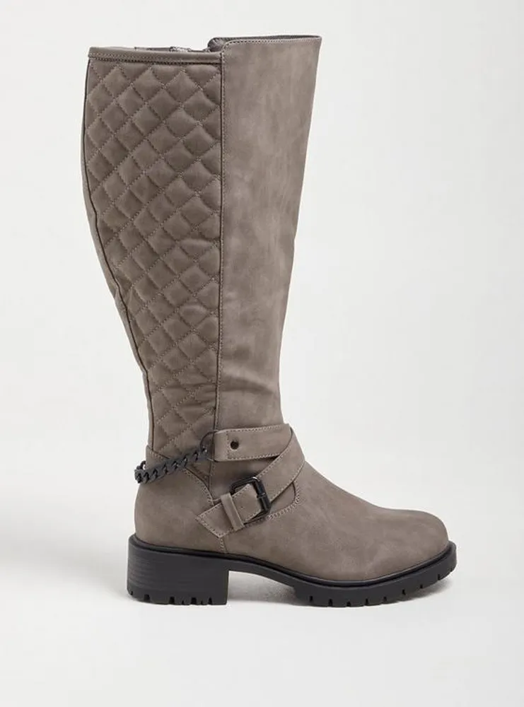 Quilted Chain Knee Boot (WW)