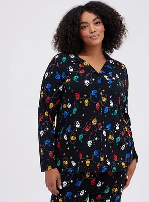 Super Soft Button Through Long Sleeve Sleep Shirt