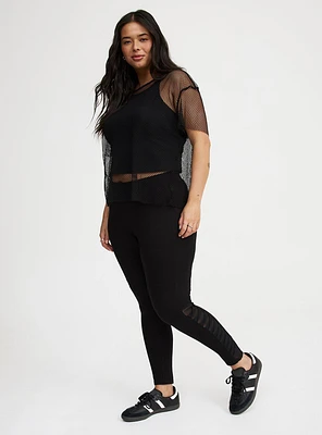 Premium Legging with Twisted Mesh Side