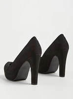 Platform Pump - Faux Suede Black (WW)