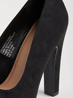 Platform Pump - Faux Suede Black (WW)