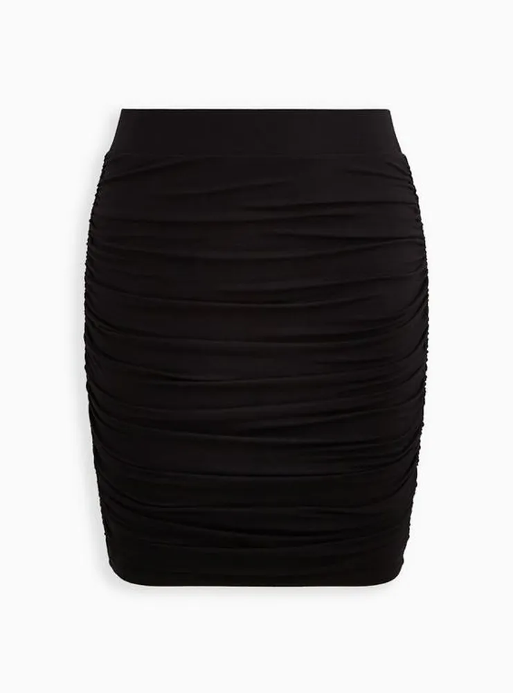 Cinched Mini Skirt - Super Soft Black