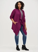 Brushed Ponte Drape Front Cardigan