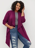 Brushed Ponte Drape Front Cardigan