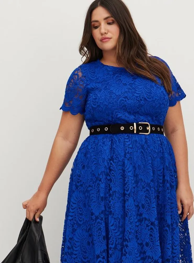 TORRID Midi Lace Fit And Flare Dress