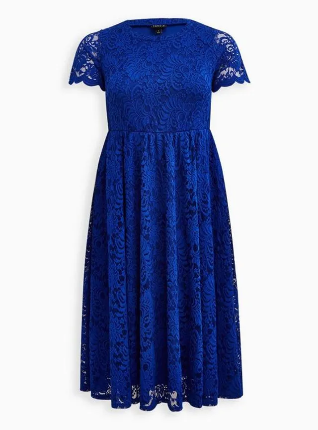 TORRID Midi Lace Fit And Flare Dress