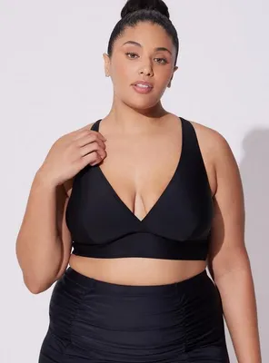 Retro High-Rise Long Ruched Swim Skirt With Brief