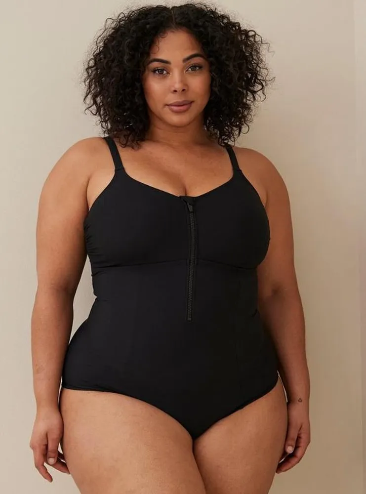 TORRID Corset Shape Swim One Piece - Black