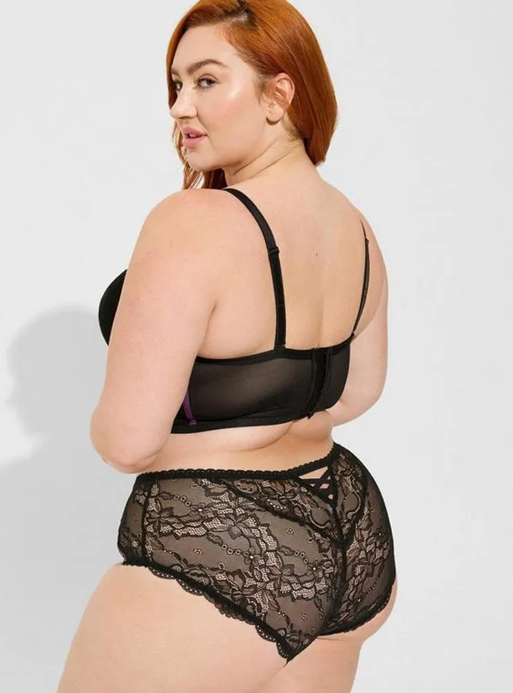 TORRID Microfiber Mid Rise Hipster Lace XO Back Panty
