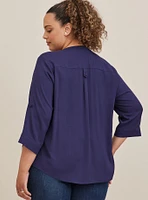 Harper Rayon Slub Pullover 3/4 Sleeve Blouse