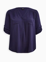 Harper Rayon Slub Pullover 3/4 Sleeve Blouse