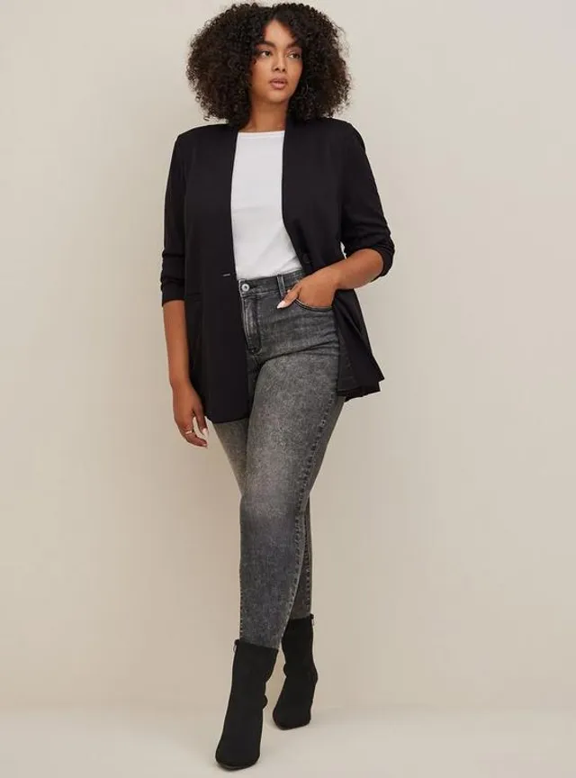 TORRID Longline Blazer - Lightweight Ponte Black