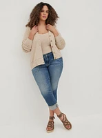 Vegan Cashmere Cardigan V-Neck Drop Shoulder Sweater