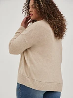 Vegan Cashmere Cardigan V-Neck Drop Shoulder Sweater